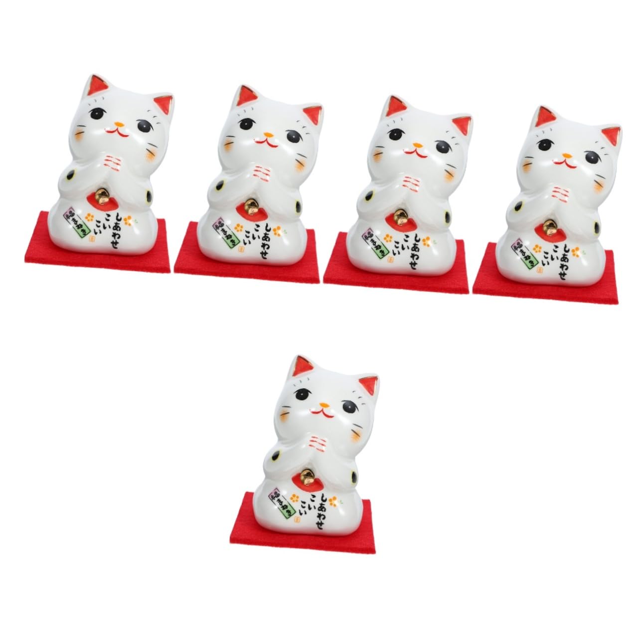 STOBAZA 5pièces Figurine De Chat Maneki Neko Céramique Décoration De Bureau Et Maison Kawaii pour Et Adorable Cat Ornament pour Intérieur