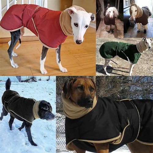 IMOSEI Hundemantel, Warme Winterjacke for Whippet und Windhund, Dicker Mantel, Haustierkleidung, Lingtons, Italienischer Windhund, Fleece-Kleidung, mittelgroße und große Hundekleidung (Color : Coffee