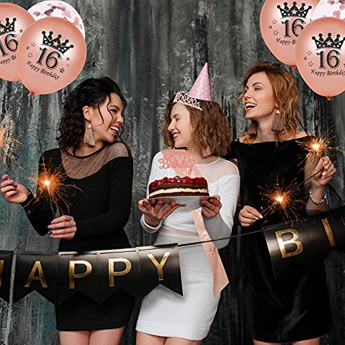 Topfunyy Sweet 16 Set - Tiara & Schärpe Zum 16. Geburtstag In Silber/Roségold