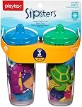 Playtex Sipsters Stage 3 Spout Sippy Cup - Spill-Proof, Leak-Proof, Break-Proof Insulated Toddler Spout Sippy Cups (12+ Months), 9oz - 2 Count (Color and Design May Vary)