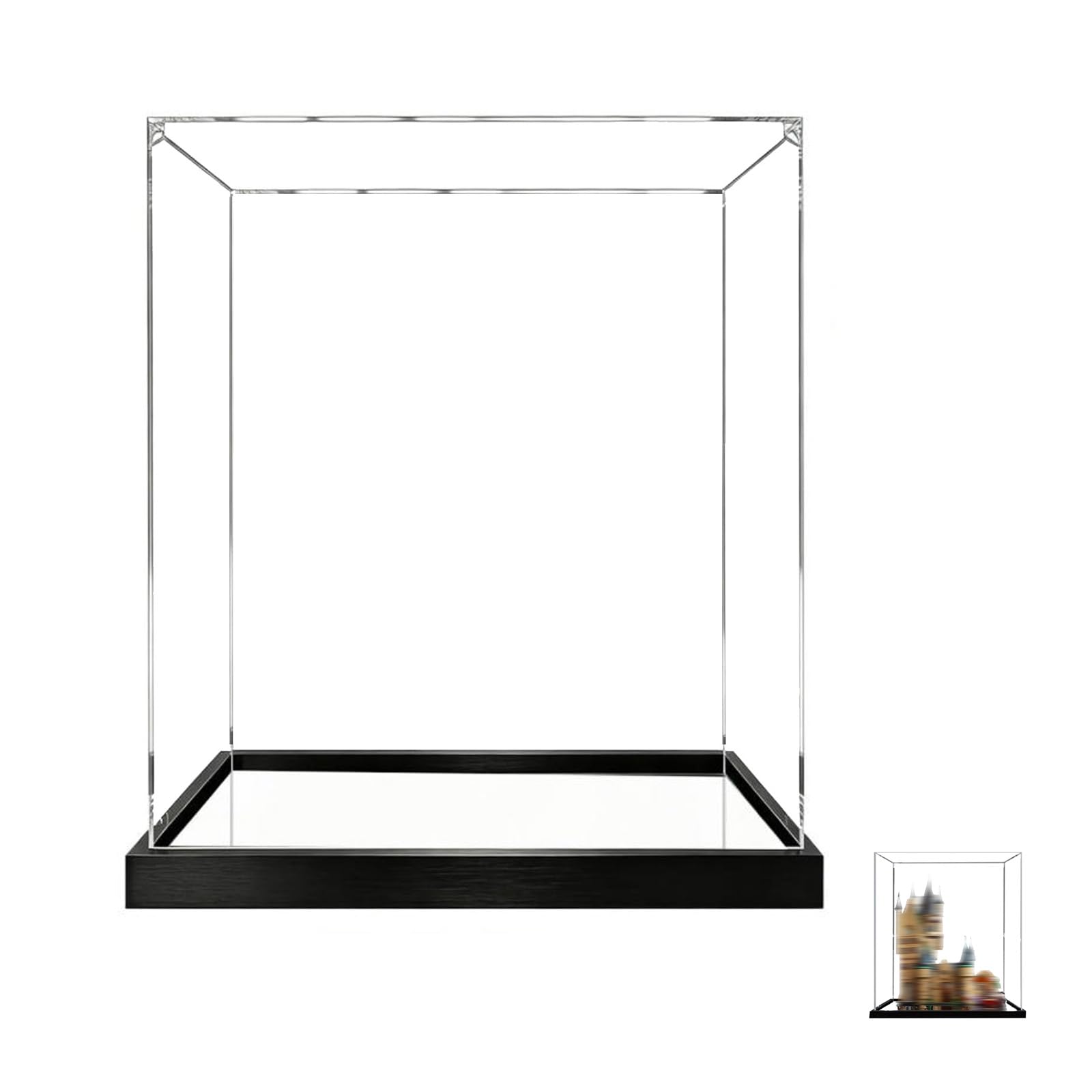 Acrylic Display Case for Lego 75969 Sky Tower Model, Dustproof Clear Storage Box, UV Protection Display Box Compatible with 75969 (Model Not Included) (3mm-Mirror Base)