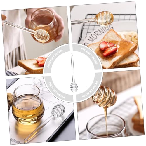 Agitateur à miel en verre DOITOOL lot de 4 bâtonnets transparents - 5