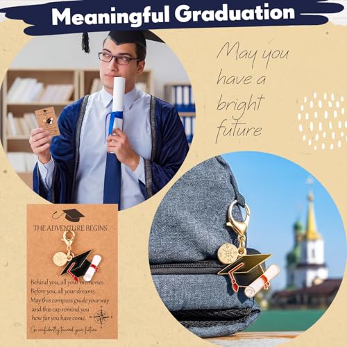 Unittype 12 Sets Graduation Gifts Keychain Bulk Class of 2026 Compass Cap Keychain with Cards, Senior 2026 Party Favors by Unittype - Used condition - Image 4