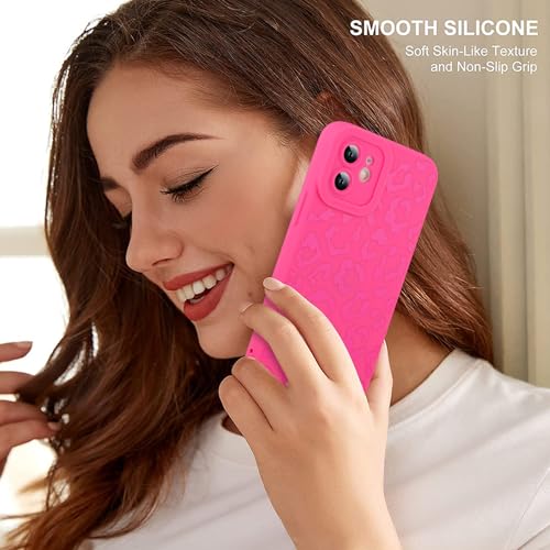 Image of ZIYE for iPhone 12 Case Hot Pink Leopard Pattern Phone Case
