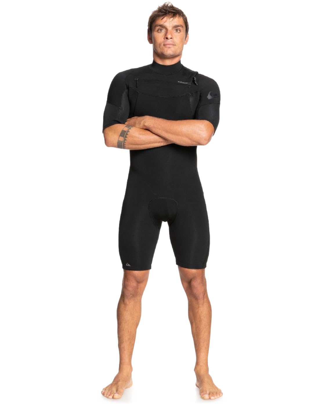 Quiksilver Everyday Sessions - Traje de Neopreno Corto con Cremallera en el Pecho de 2 mm, Color Negro