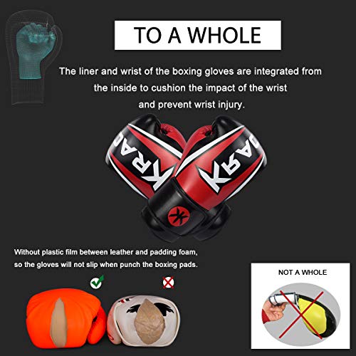 Kids Boxing Gloves 6Oz For Boys And Girls, Training Muay Thai Gloves For Sparring, Mma, Punching Bag, Kickboxing, Focus Pads (Red) #TOP2