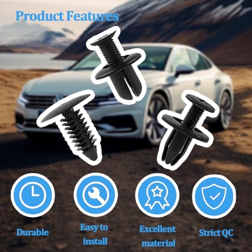 100 Pack Six-Type Bumper Retainer Clip Kit with Removal Tools - Image 4