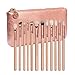 Produktbild MEIbax 12 Stück Rose Gold Make-up Pinsel komplette Augen Set Tools Powder Blending Brush,Schminkpinsel Kosmetikpinsel Lidschatten Gesichtspinsel Eyeliner (Rosa)