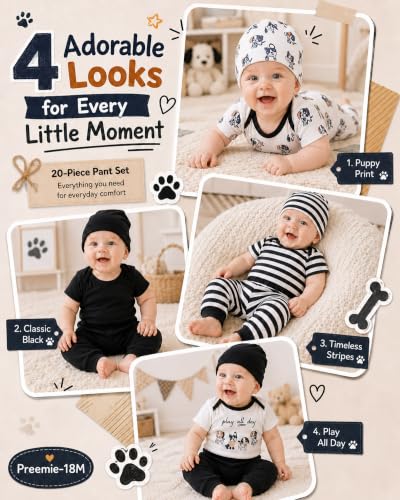 Image of Baby Boy Girl Clothes Preemie Newborn Must Have Infant Essentials Outfits 20 Piece Clothing 0-18 Months