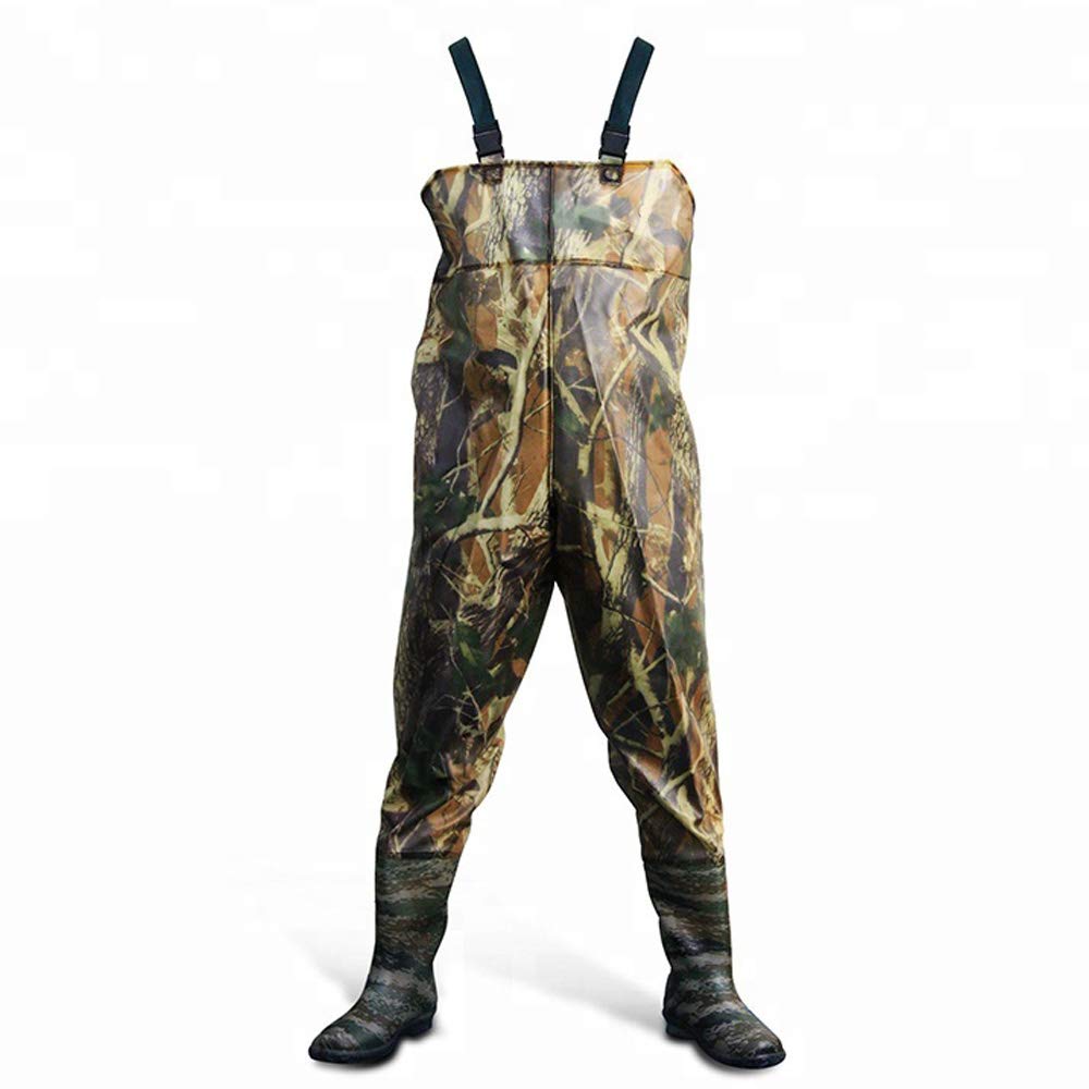 Crystals Waders for Men, Waterproof Camouflage Chest Waders with Boots, Lightweight Overalls for Hunting & Fly Fishing (UK-45)
