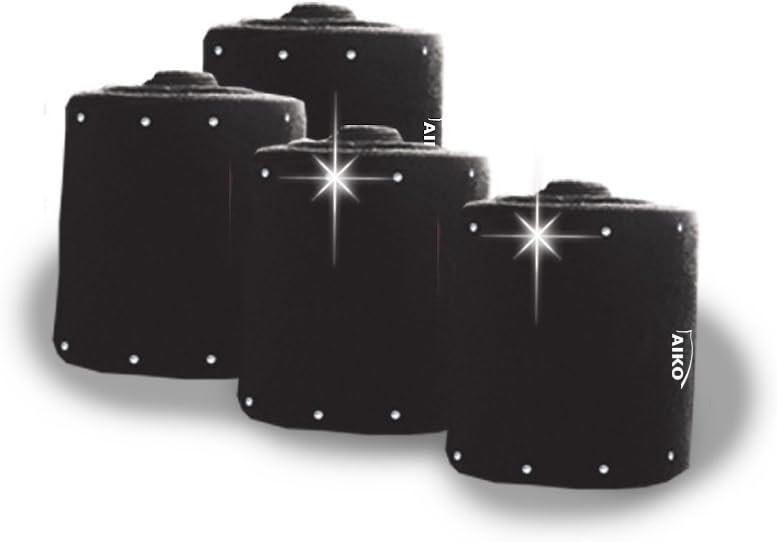 Aiko vendas con brillantes cenefa, Negro, Juego de 4, WB