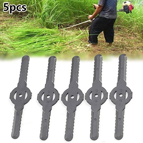 Fansipro 5 PCS Plastic Mower Grass Trimmer Blades for Qualcast Bosch Gtech Lawnmower, 140 x 33 x 2 MM, Gray