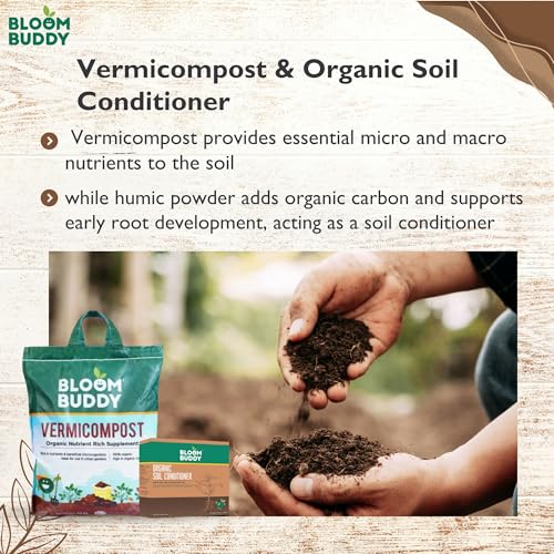 Image of Bloom Buddy Vermicompost 4.5kg & Organic Soil Conditioner (Humic Powder) 800g Combo - Enrich Soil & Support Plant Growth