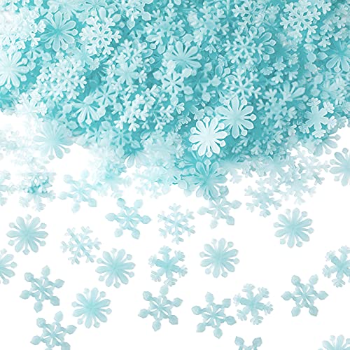 400 Pieces Snowflake Glow in The Dark Stickers Blue Snowflakes Wall Decals Christmas Glowing Frozen Stickers Luminous Window Clings for Home Art Decor Wall Window Kids Bedroom Party Supplies