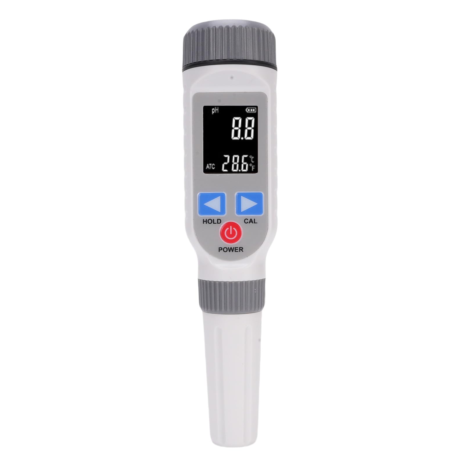 Tester Portatile PH Meter con Alta Precisione 0,05 per Test di qualità Dell'acqua in Acquacoltura e Ricerca Alimentare, ABS, LCD Rosso Bianco