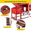 Aivituvin Chicken Coop Expandable Mobile Chicken House for Outdoor with Wheels, Nesting Box, Leakproof Pull-on Tray and UV-Resistant Roof Panel (Red)