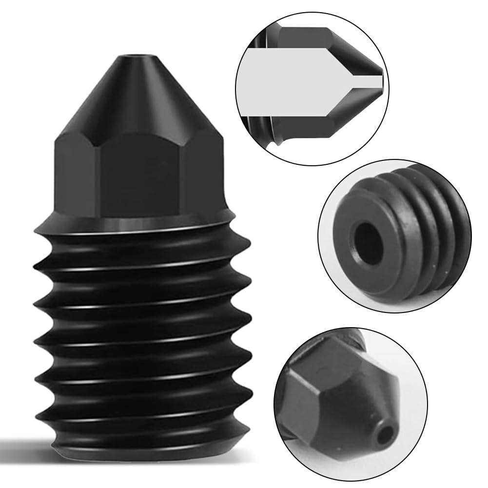 Dysze ze stali hartowanej do Bambulab A1/A1 0,2 mm 0,4 mm 0,6 mm 0,8 mm, z ekstra silikonową osłoną, skarpety, dysze ze stali hartowanej, do dysz Bambu Labu Mini 3D