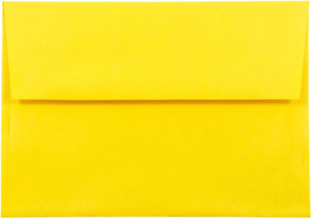 JAM PAPER A8 Colored Invitation Envelopes - 5 1/2 x 8 1/8 - Yellow Recycled - 100/Pack