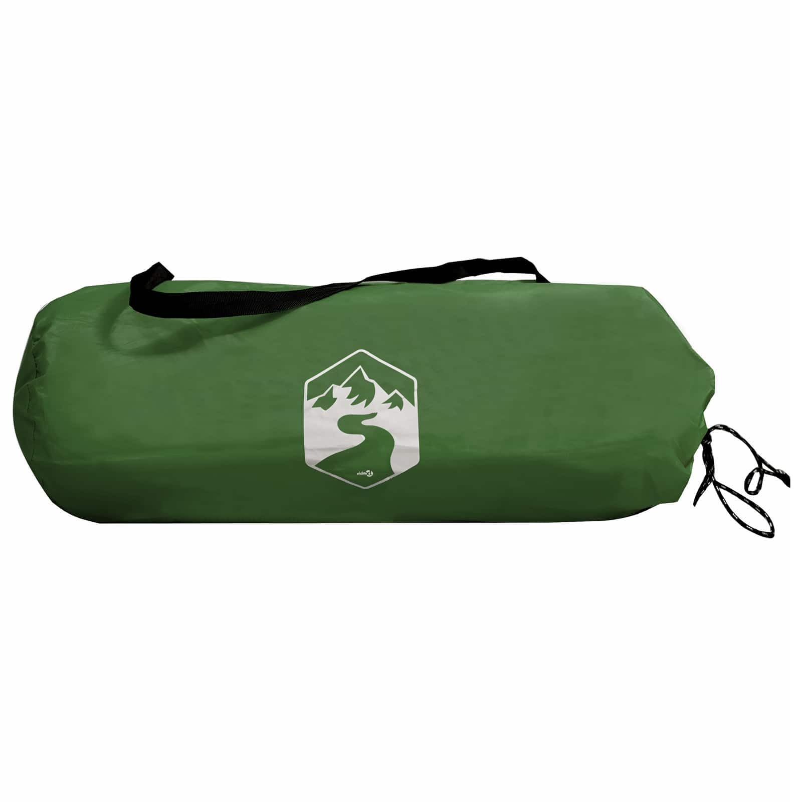Camping Tarp mit Netzwänden, grün, 340 x 260 x 220 cm, 185T Polyester PU Dach, Belüftung mit Moskitonetz, mit Reißverschlusstür, für Camping Wandern Festival