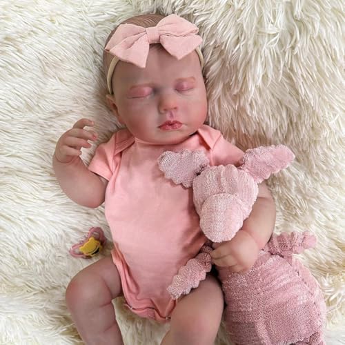 Lonian 19 Zoll Reborn Mädchen Puppen Realistische Neugeborenen Puppen Poseable Full Vinyl Körper Mädchen wie EIN lebensechtes Baby für Kinder – Bild 3