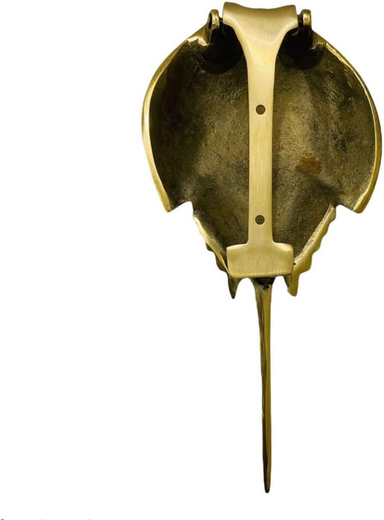 Nautical Decorative Door Accessories Maritime Golden Shinny Brass Stingray Fish Door Knocker for Home & Office Decor