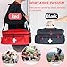 ALSLEA First Aid Bag Empty Large Medical Bag with Shoulder Strap 16”x 9½” x 7” Medicine Organizer Box Travel First Aid kit Emergency Supplies Storage Bag for Car, Home, Office, Outdoor (Red)