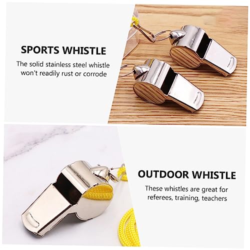 12 silbatos deportivos de acero inoxidable con cordón miniatura 6
