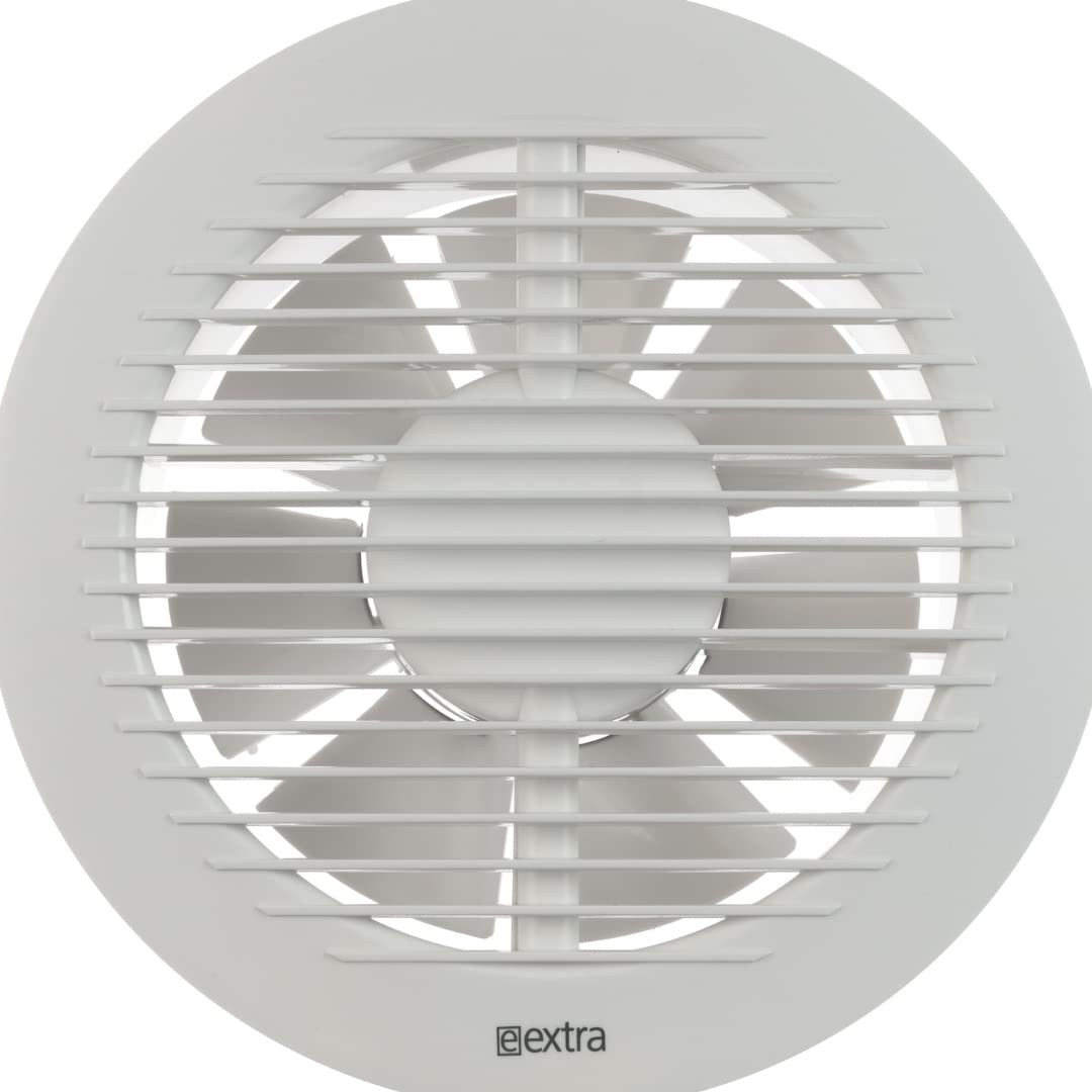 EUROPLAST Ø 150mm Extractor de Baño - Extractor de Aire Silencioso Blanco - Ventilador de Pared para Cocina, Garaje, WC