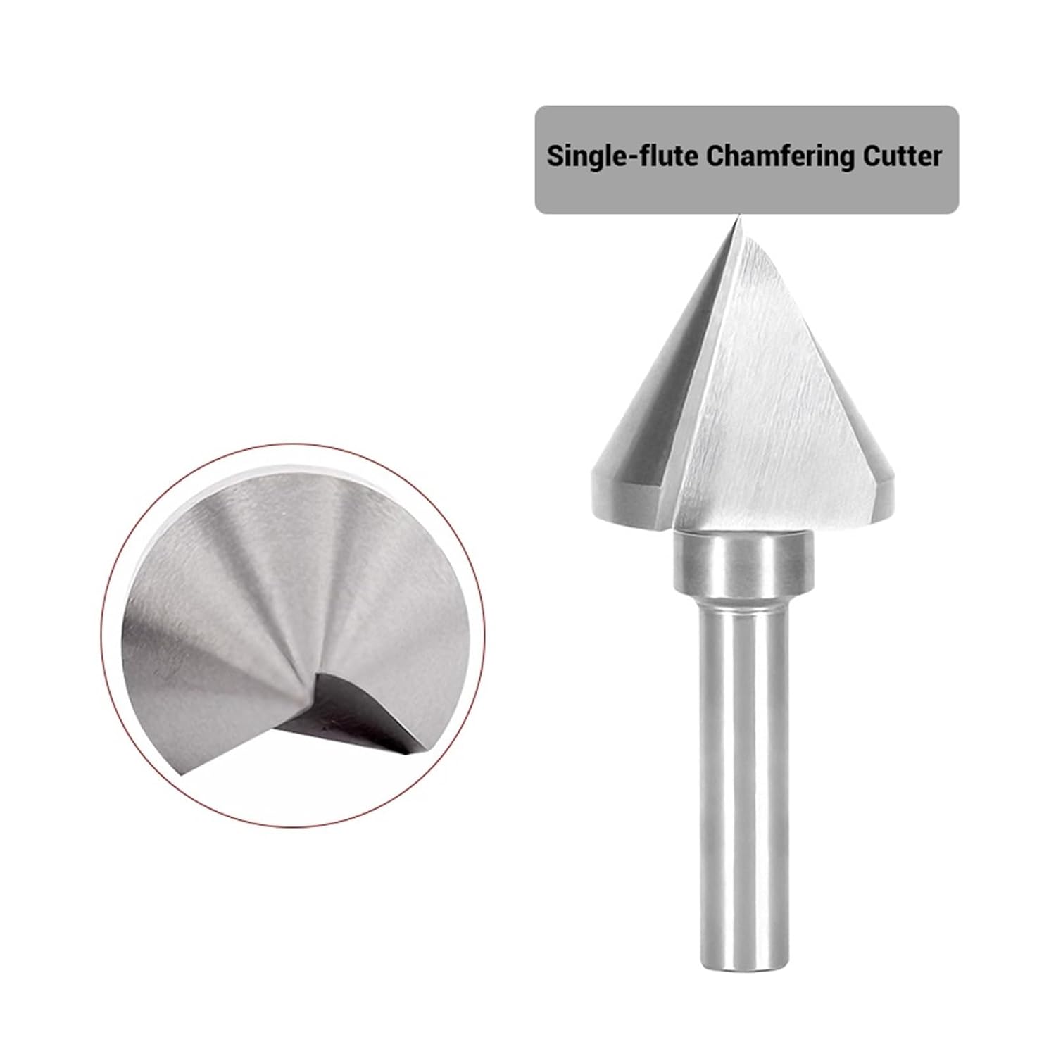 Chamfer Countersink Drill Bit Countersink Drill Step Bit Core Drilling Tool 60-Degree Chamfer Mill for Metal Machining Single or Three Edged(1Flute,30MM_Round)