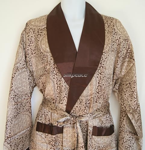Mens Satin Robe Pajamas Lounge Bathrobe Kimono Spa Gown Including Big and Tall 3XL 4XL 5XL2
