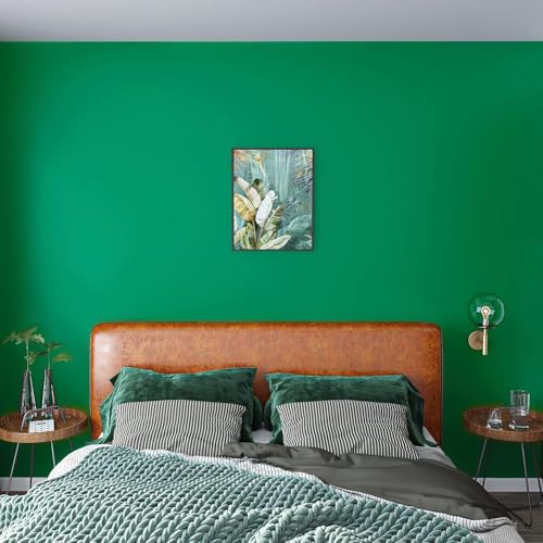 Image of Wallpaper Self Adhesive Dark Green Matte Self Adhesive Waterproof Sticker for Living Room, Bedroom Office,Almirah, Floor, Tabletop, Wall, Fridge (12X178Inch)