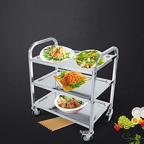 Hyner 3 Tier Stainless Steel Kitchen Trolley Cart, Serving Kitchen Trolley Kitchen Cart with Locking Wheels