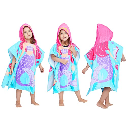 Lalifit MHT07 Little Mermaid 100% Cotton Hooded Towel For 2-6 Years Girls Boys Bath Beach Pool Towel,24 X 48 Inches thumb #4
