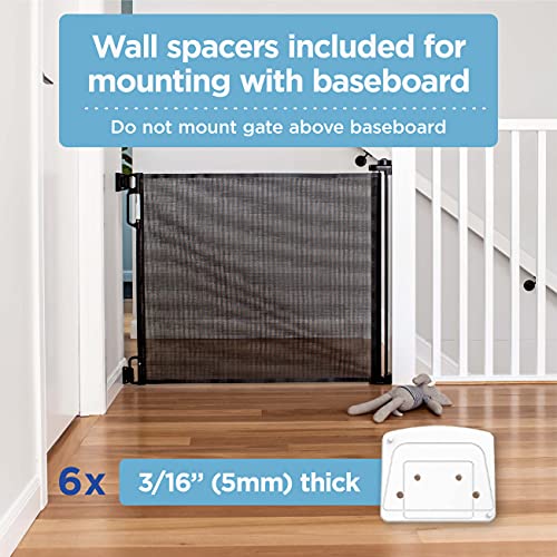Perma Child Safety Indoor/Outdoor Retractable Baby Gate 33" Tall, Extends To 71" Wide, Black #TOP7