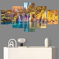 SIGNWIN 5 Panel Canvas Wall Art Modern Art Dramatic Farmhouse/Country Mountain Multicolor Nature Photography for Home Decorations Ready to Hang - 60