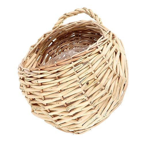 LIFKOME Cesto Di Vimini Intrecciato Da Appendere Alla Parete, Cestino Portaoggetti Sospeso Decorativo, Organizer Da Muro Leggero Per Casa, Giardino e Balcone in Stile Rustico