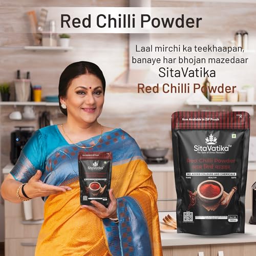 Image of Sitavatika 100% Natural Red Chilli Powder 500gm No Added Colours and Chemical with Spicy Taste Lal Mirch Powder