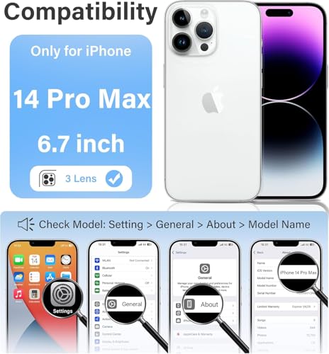 Image of DIZORO Crystal Clear Compatible with iPhone 14 Pro Max Case with Anti-Yellow Anti-Scratch Shockproof Transparent Cover