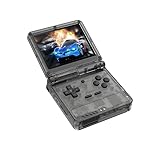Powkiddy V90S ミニポータブルゲーム機 折り畳み式 Open Source Linuxシステム アーケードゲーム機 多種シミュレータ互換 振動モーター 64GB 透明黒