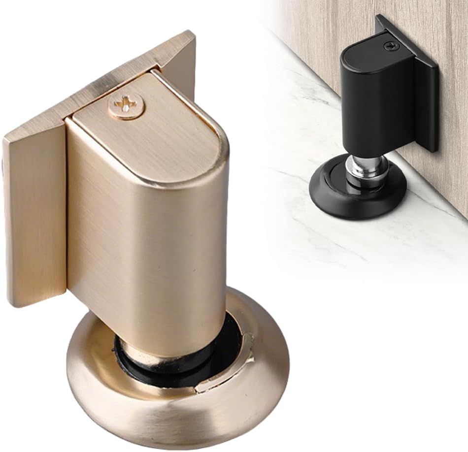 Magnetic Door Wedge Stopper, Heavy Duty Magnetic Doors Catch Holder, Windproof Stopper No Drill Invisible Doorstops for Inside Door,Prevents Door Slamming for Home & Office (Gold, 1 Pack) โ image 1