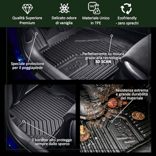 Alfombrillas de coche de goma antideslizantes para Peugeot Boxer II juego completo deportivo No77 3
