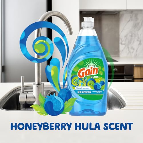 image for Gain Ultra Dishwashing Liquid Dish Soap, Honeyberry Hula Scent, 38 fl 