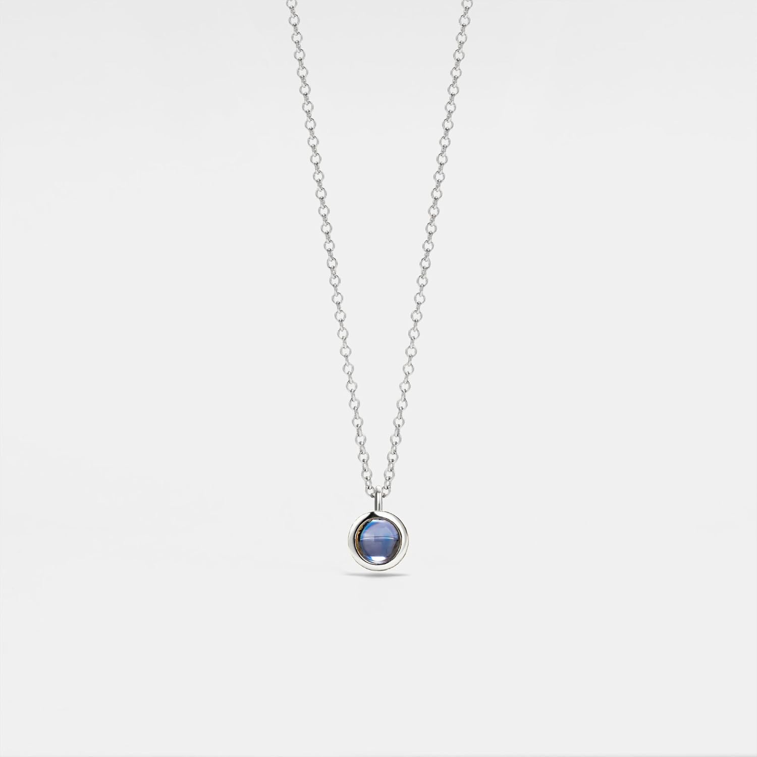 PERIMADE Custom Photo Necklace Personalized Picture Projection Pendant, Customized Round Pendant with Text & Love in 100 Languages Inside Sterling Silver Circle Charm Necklace Memorial Gift for Women