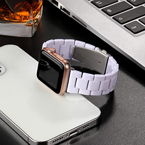 Geak Resin Strap Compatible With Apple Watch Band 40Mm 38Mm 41Mm Series 8/7/6/5/4/3/2/1/Se Women Men,Stylish Replacement Bracelet For 38Mm Apple Watch Bands For Women With Stainless Steel Buckle White #TOP1