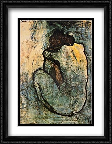 Blue Nude, c.1902 2X Matted 28x40 Large Black Ornate Framed Art Print by Pablo Picasso