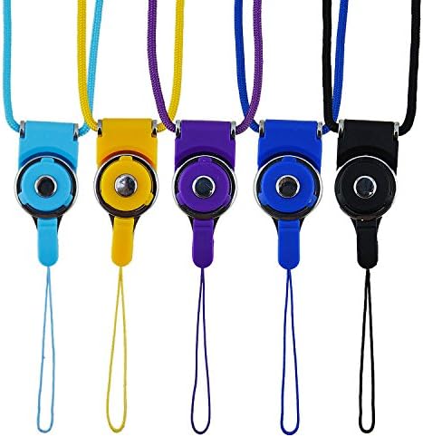 Rancco Phone Neck Strap Lanyard w/Retractable Badge Holder Alligator Clip, Bling Rhinestones Detachable Name Tag Keychain Necklace for iPhone, ID Badge Holder,USB Flash Drive,3 Colors,21 inch