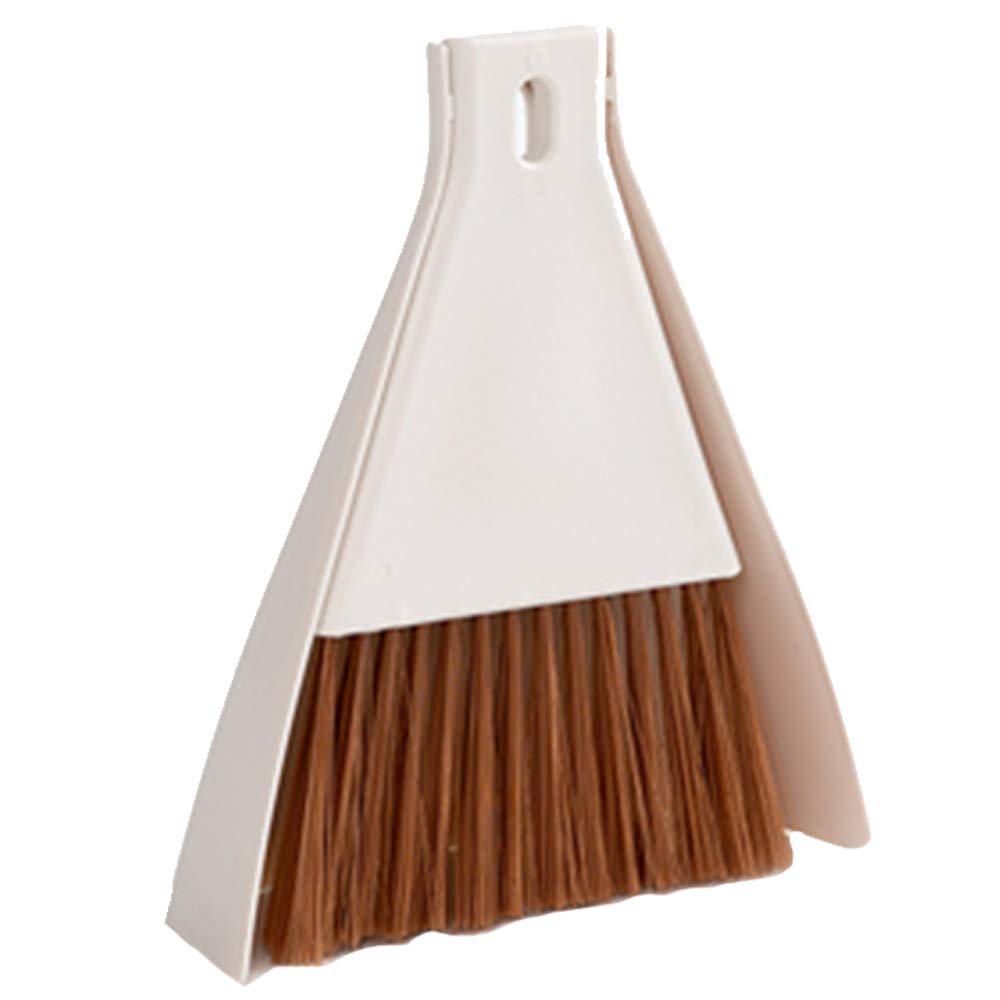 Byfri Beige 1 Set Mini Dustpan Brooms Set Cleaning Whisk Keyboard Surface Cleaner Tool Dust Pan For Desk Table