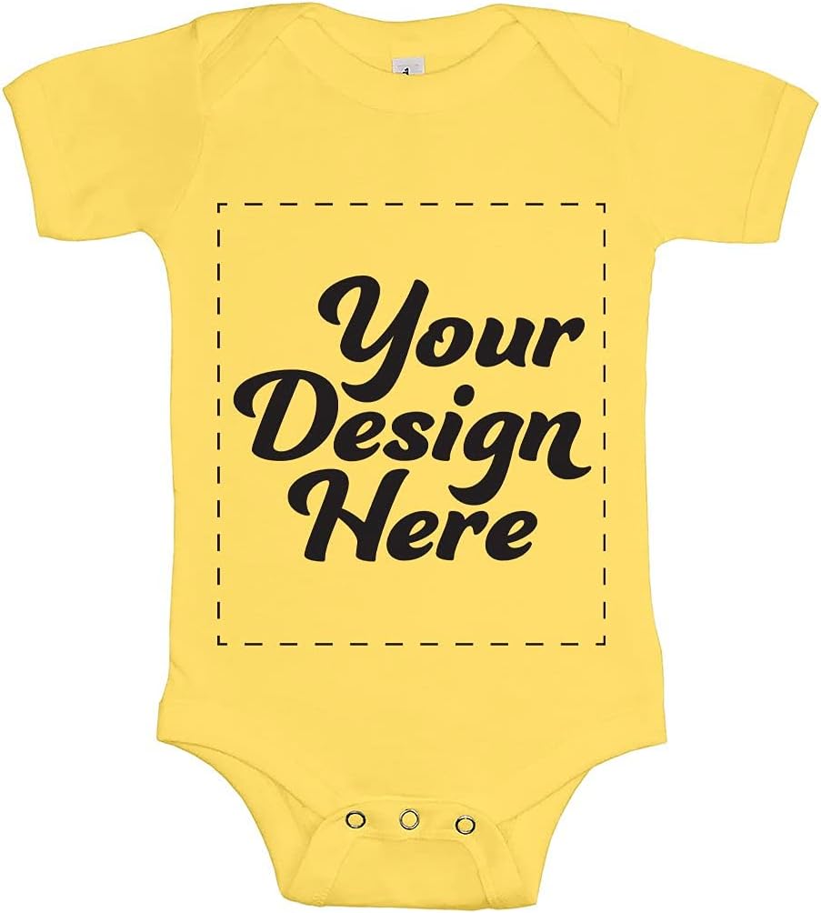 APPARELYN Custom Baby Bodysuit Design Your Own Body suit Add Print Text/Image Personalized Ultra Soft Cotton Baby Boy & Girl