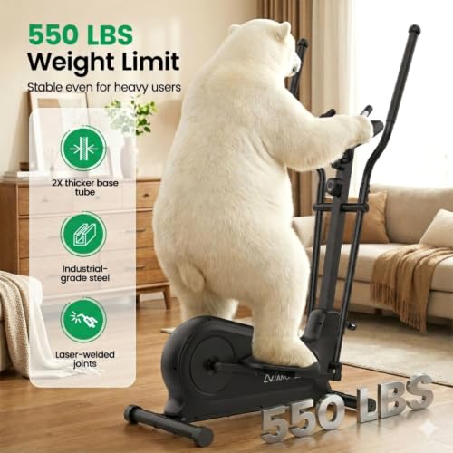 Image of ANCHEER Elliptical Exercise Machine for Home, Foldable Magnetic Elliptical Trainer with 16 inch Stride, 16 Resistance Levels, Adjustable Pedals, LCD Monitor & Pulse Sensor, 550 LBS Weight Capacity