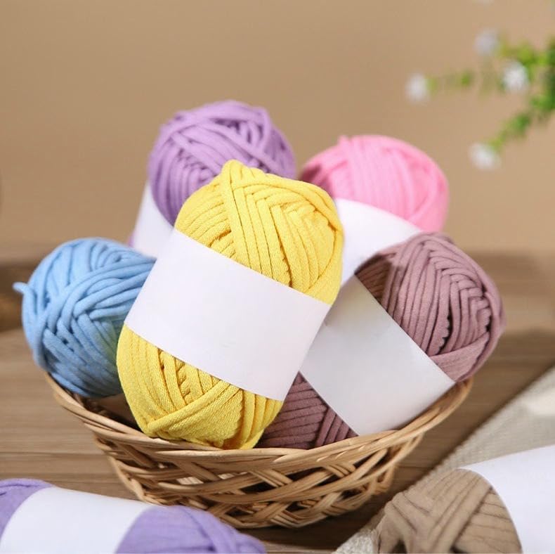 Hilo de algodón Grueso 5x100 g, Hilo de algodón de Colores para Crochet, para Tejer a Mano Gorros, Bolsos, Mantas y Manualidades